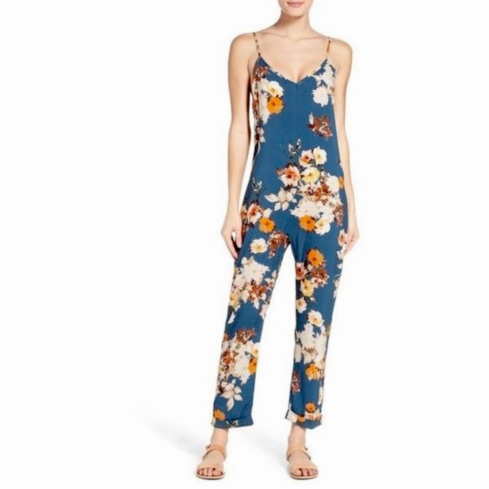 Boys and Arrows Laid Back Lenny Jumpsuit - Midnight Blues Floral - XS